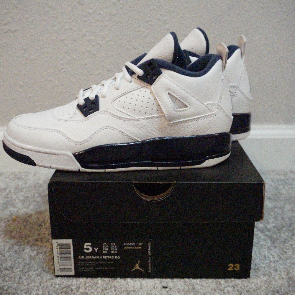 air jordan 4 retro white/legend blue-midnight navy